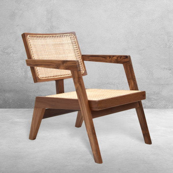 Pierre Jeanneret T Back Caned Lounge Chair PJ/219