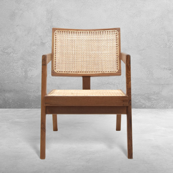 Pierre Jeanneret T Back Caned Lounge Chair PJ/219